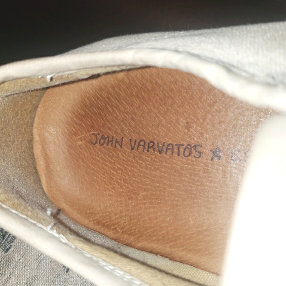 Men’s John Varvatos Star Laceless Low Top Sneaker Size 11 Medium Beige - Picture 10 of 14